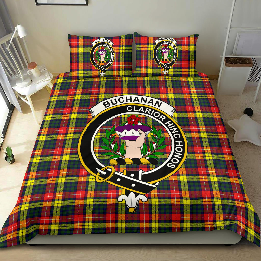 Buchanan Modern Tartan Crest Bedding Set