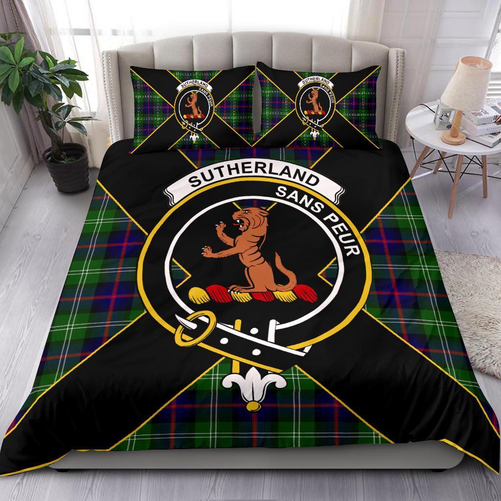 Sutherland II Tartan Crest Bedding Set - Luxury Style