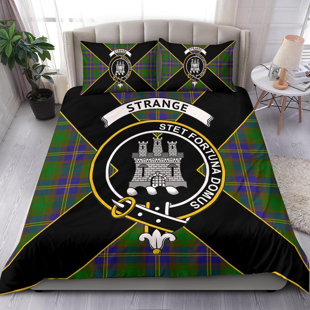 Strange (or Strang) Tartan Crest Bedding Set - Luxury Style