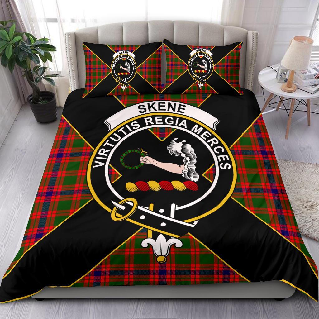 Skene Tartan Crest Bedding Set - Luxury Style