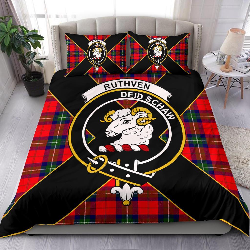 Ruthven Tartan Crest Bedding Set - Luxury Style