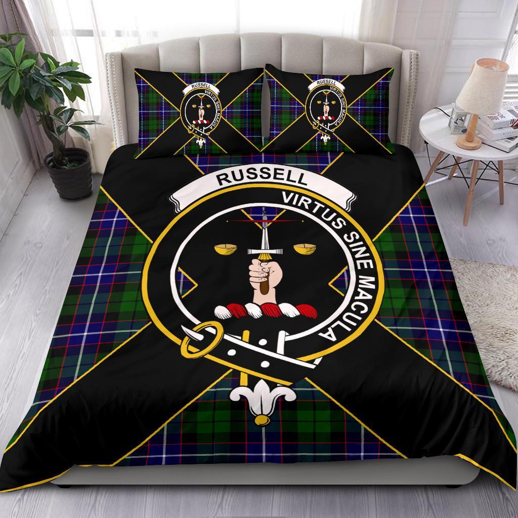 Russell Tartan Crest Bedding Set - Luxury Style