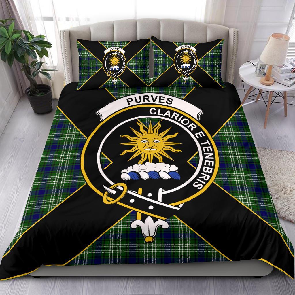 Purves Tartan Crest Bedding Set - Luxury Style