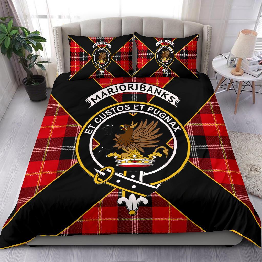 Marjoribanks Tartan Crest Bedding Set - Luxury Style