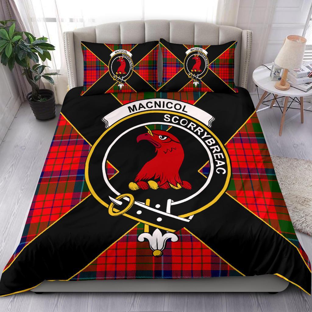 MacNicol (of Scorrybreac) Tartan Crest Bedding Set - Luxury Style