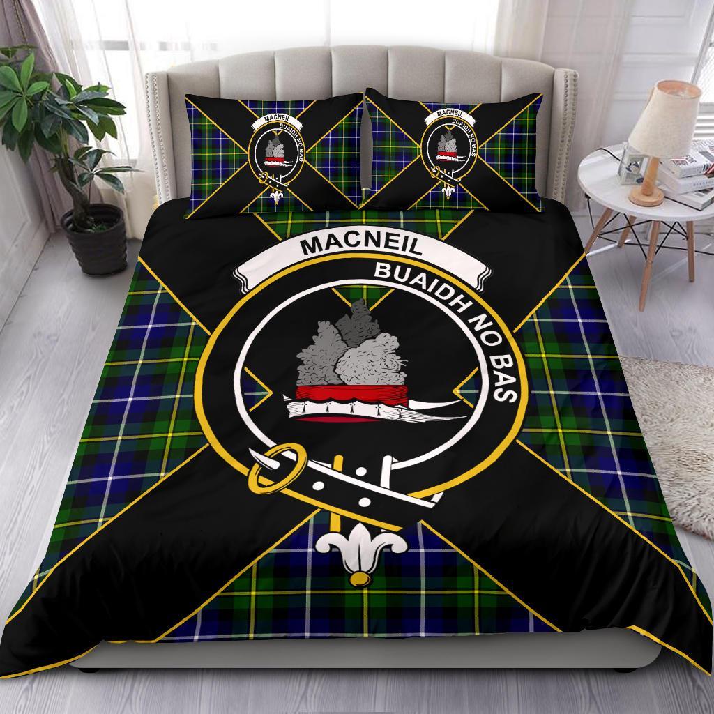 MacNeil of Barra Tartan Crest Bedding Set - Luxury Style