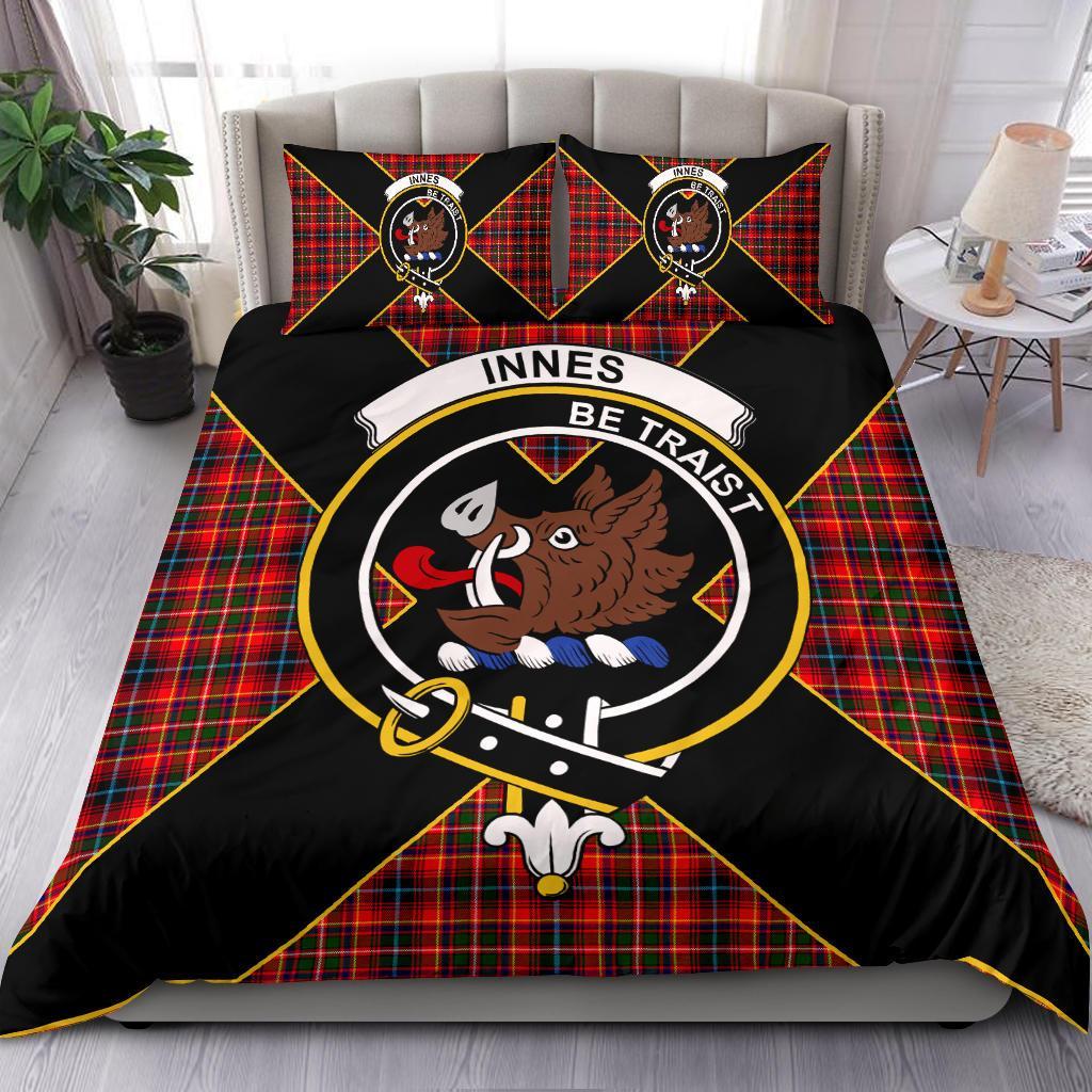 Innes Tartan Crest Bedding Set - Luxury Style