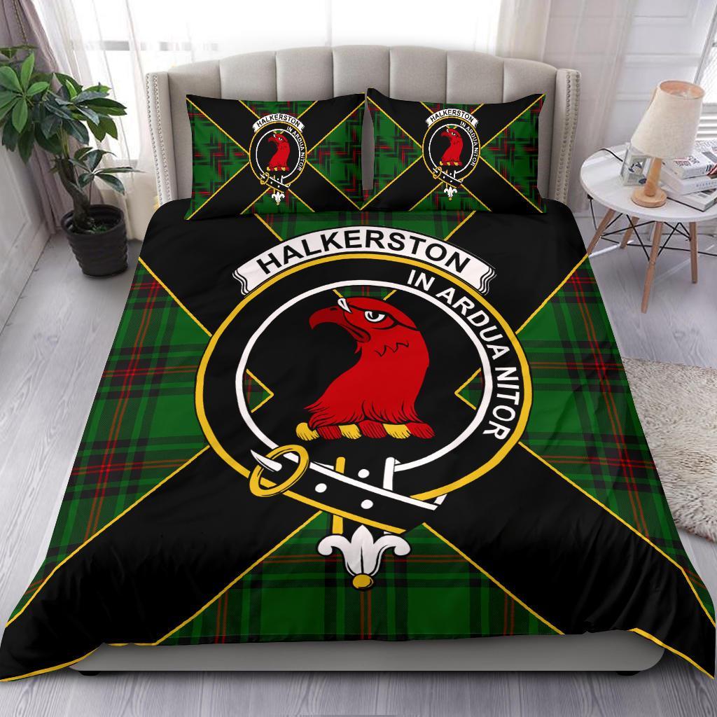 Halkerston Tartan Crest Bedding Set - Luxury Style