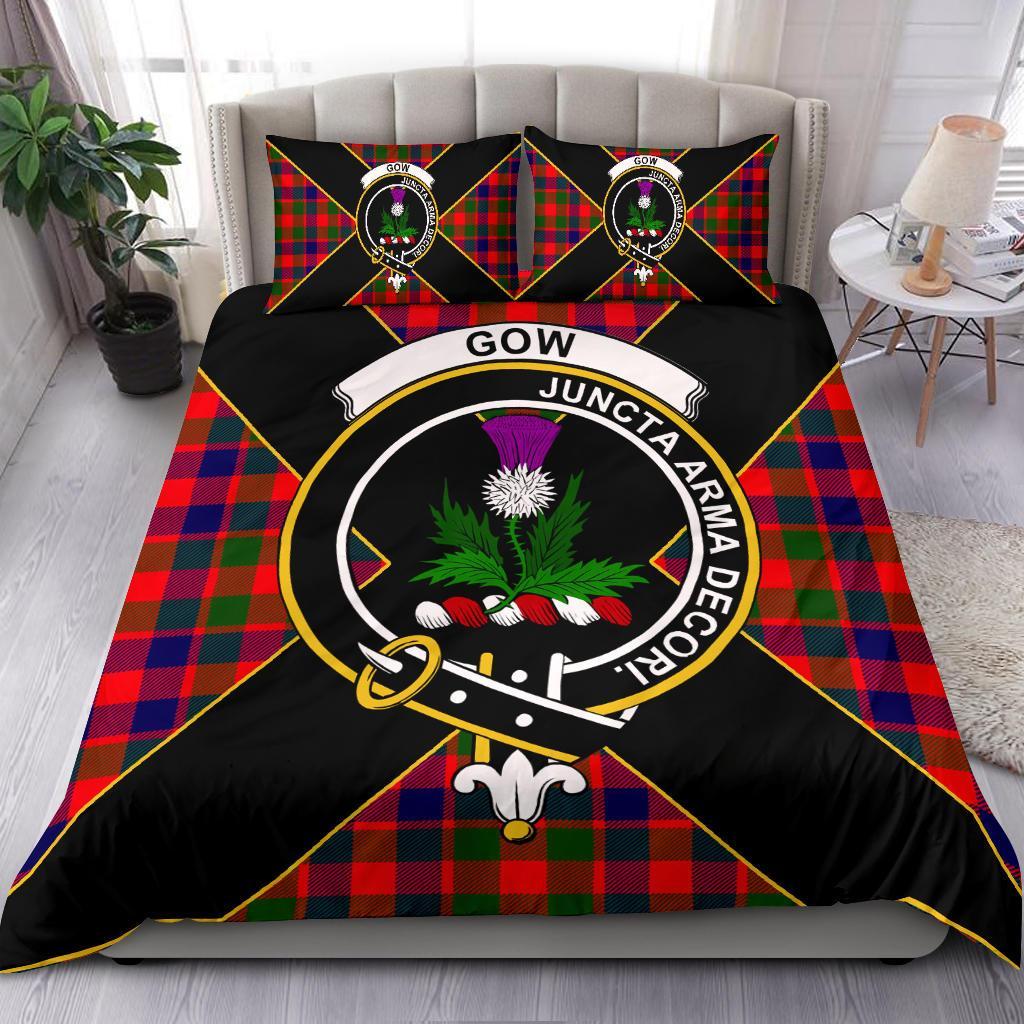 Gow (of Skeoch) Tartan Crest Bedding Set - Luxury Style