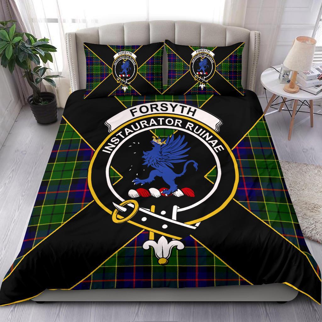 Forsyth Tartan Crest Bedding Set - Luxury Style