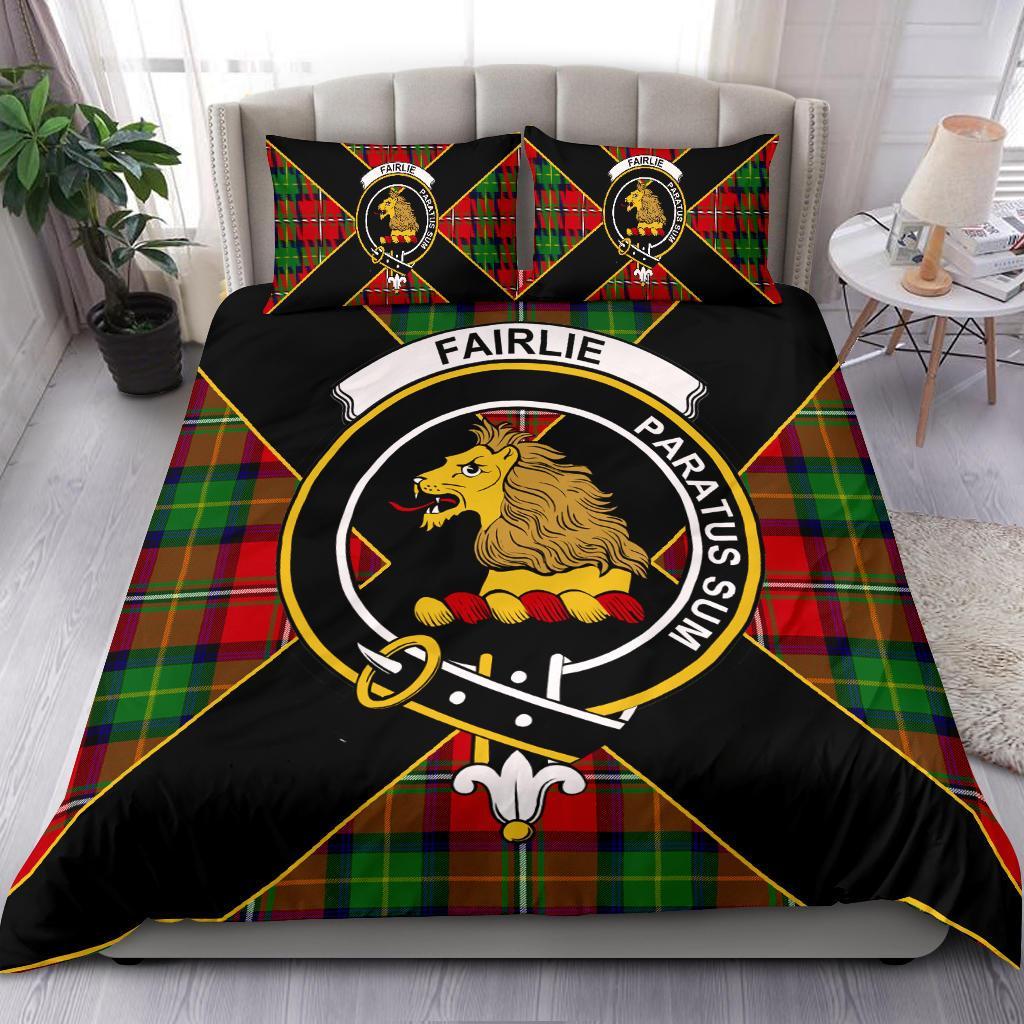 Fairlie Tartan Crest Bedding Set - Luxury Style