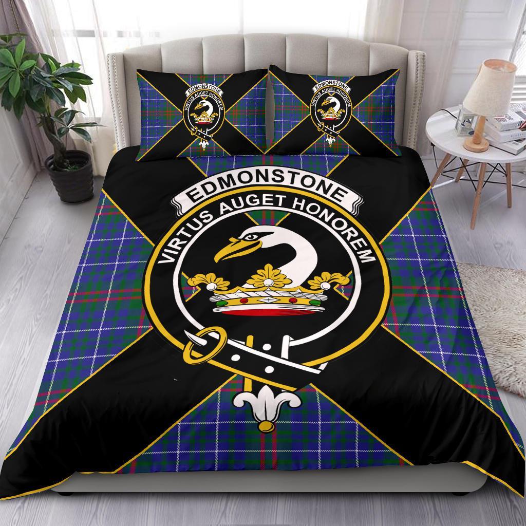 Edmonstone (of Duntreath) Tartan Crest Bedding Set - Luxury Style