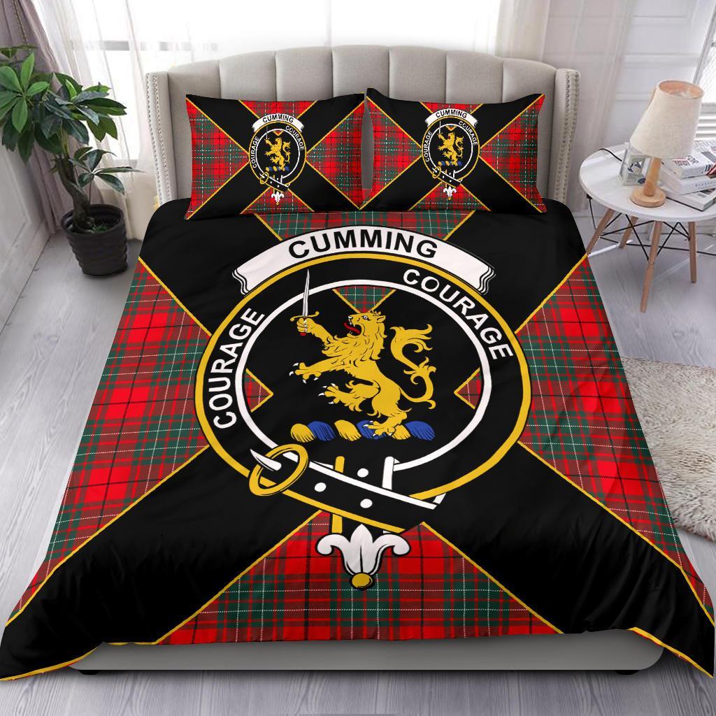 Cumming Tartan Crest Bedding Set - Luxury Style