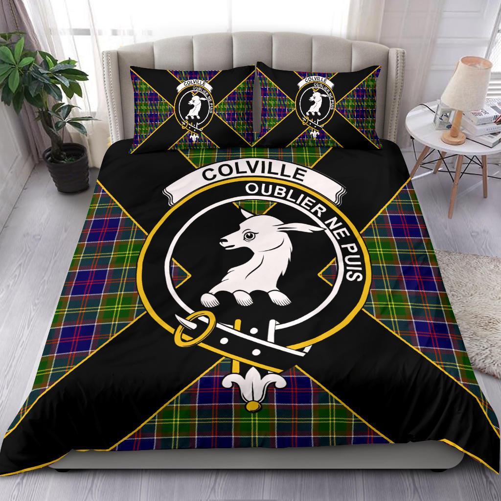 Colville Tartan Crest Bedding Set - Luxury Style