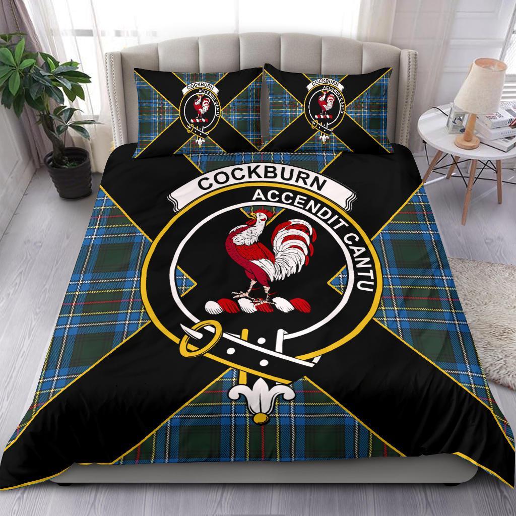 Cockburn Tartan Crest Bedding Set - Luxury Style