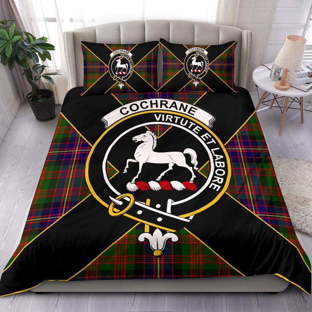 Cochrane Tartan Crest Bedding Set - Luxury Style