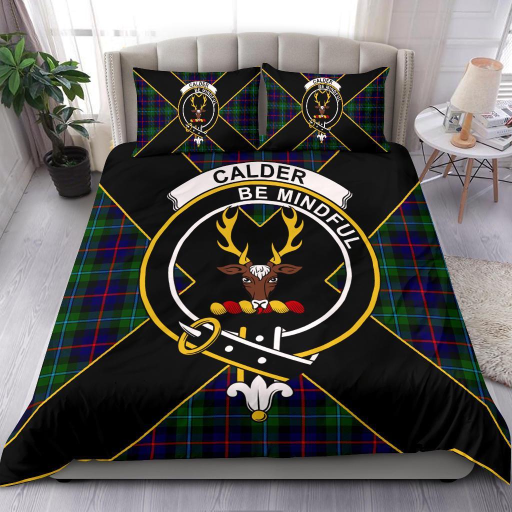 Calder Tartan Crest Bedding Set - Luxury Style