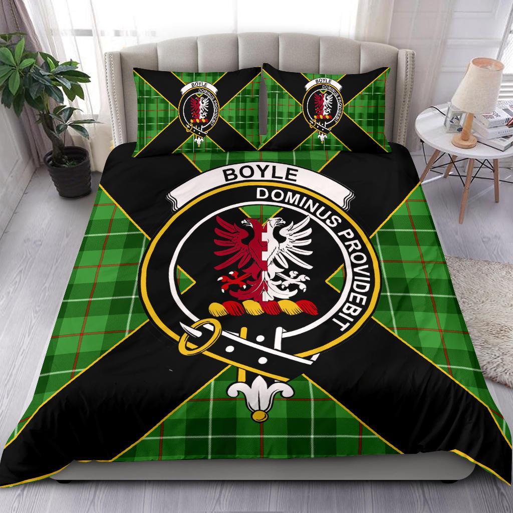 Boyle Tartan Crest Bedding Set - Luxury Style