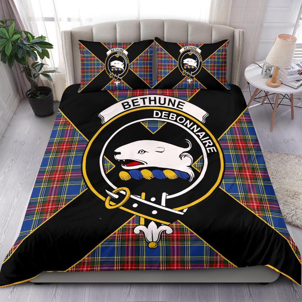 Bethune Tartan Crest Bedding Set - Luxury Style