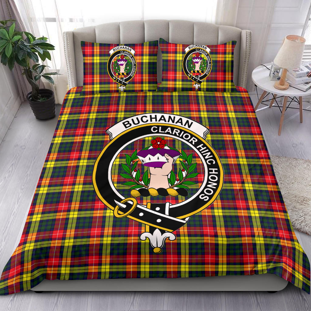 Buchanan Modern Tartan Crest Bedding Set