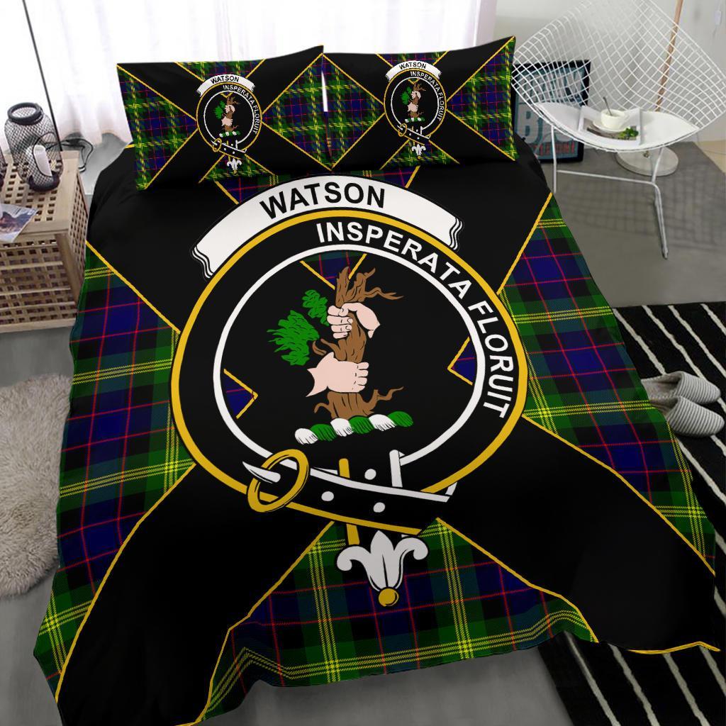 Watson Tartan Crest Bedding Set - Luxury Style