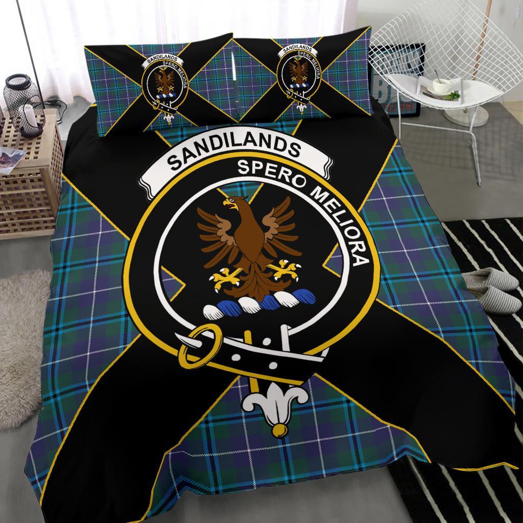 Sandilands Tartan Crest Bedding Set - Luxury Style