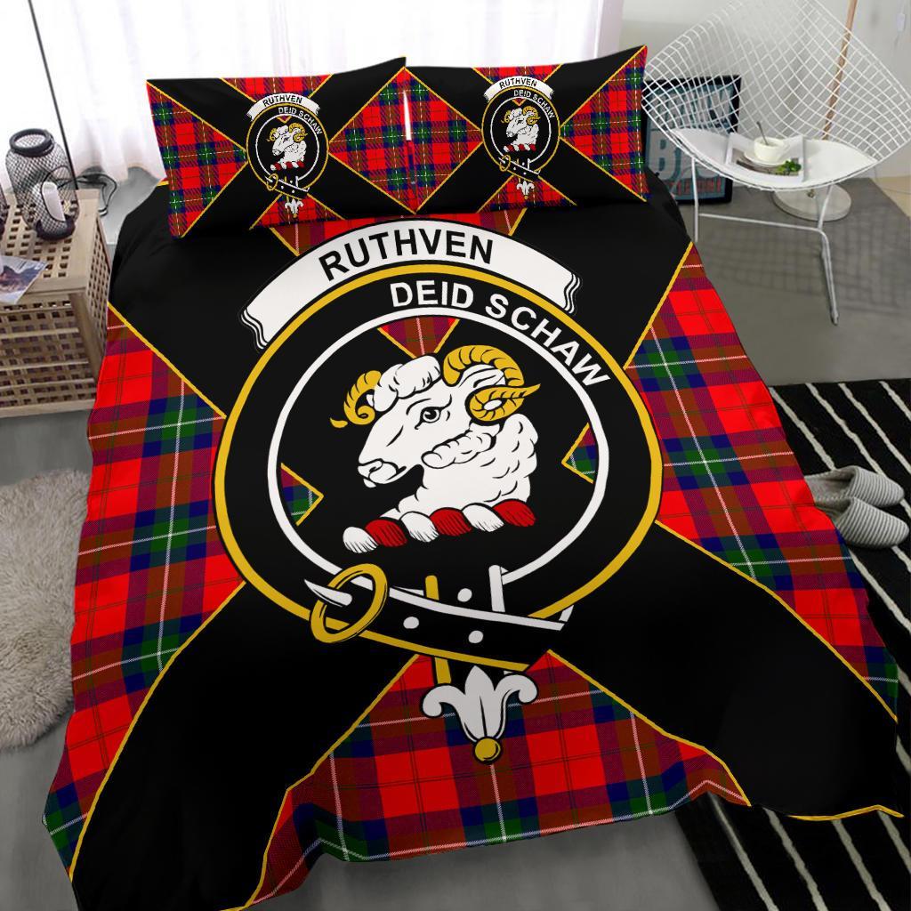 Ruthven Tartan Crest Bedding Set - Luxury Style