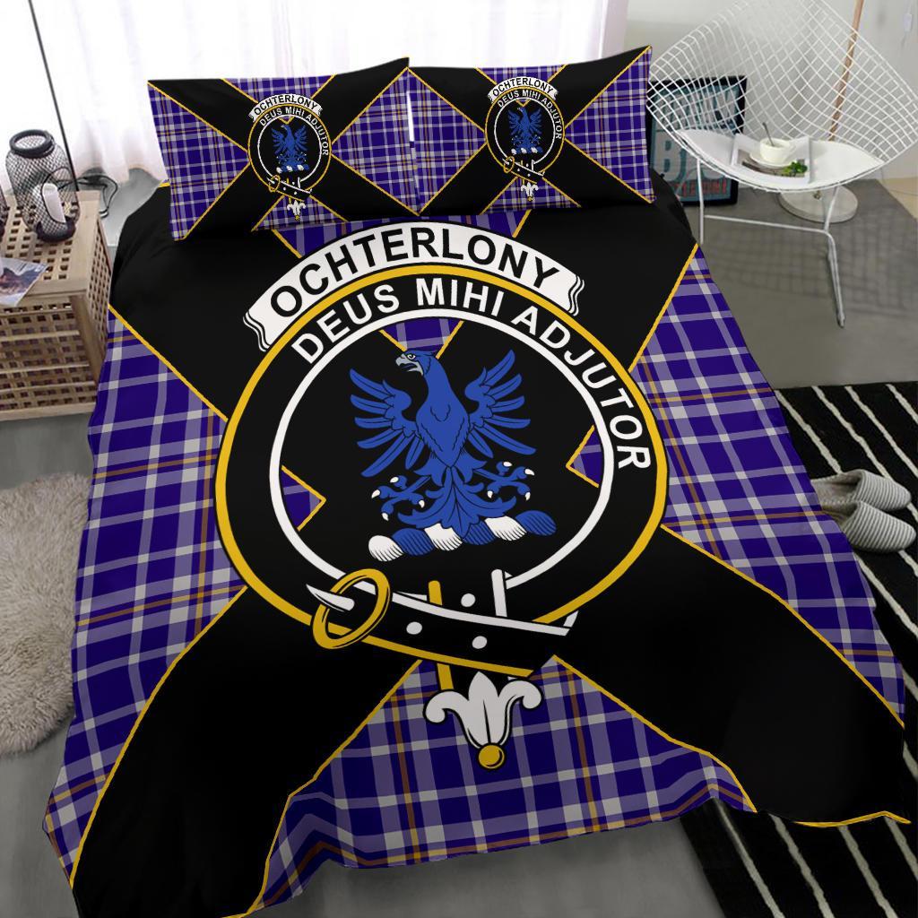 Ochterlony Tartan Crest Bedding Set - Luxury Style