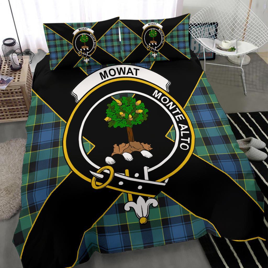 Mowat (of Inglistoun) Tartan Crest Bedding Set - Luxury Style