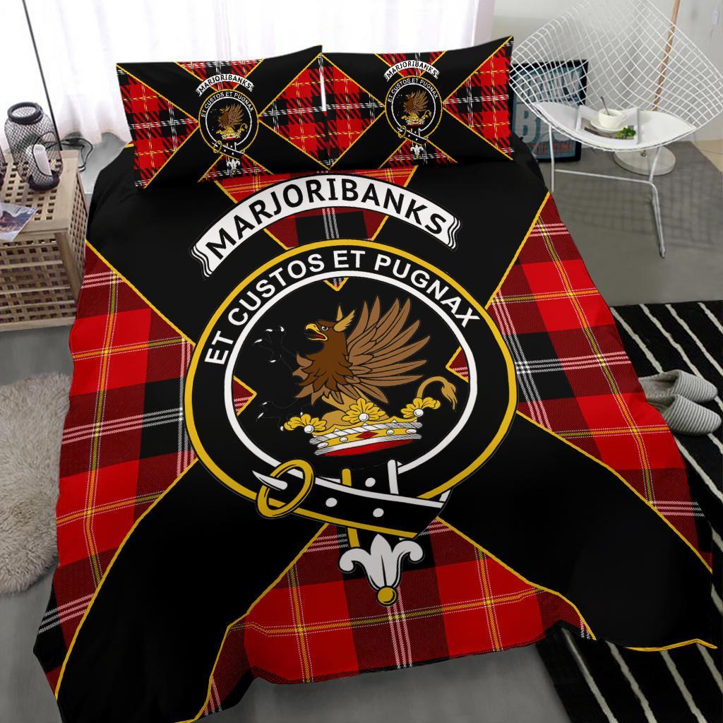 Marjoribanks Tartan Crest Bedding Set - Luxury Style