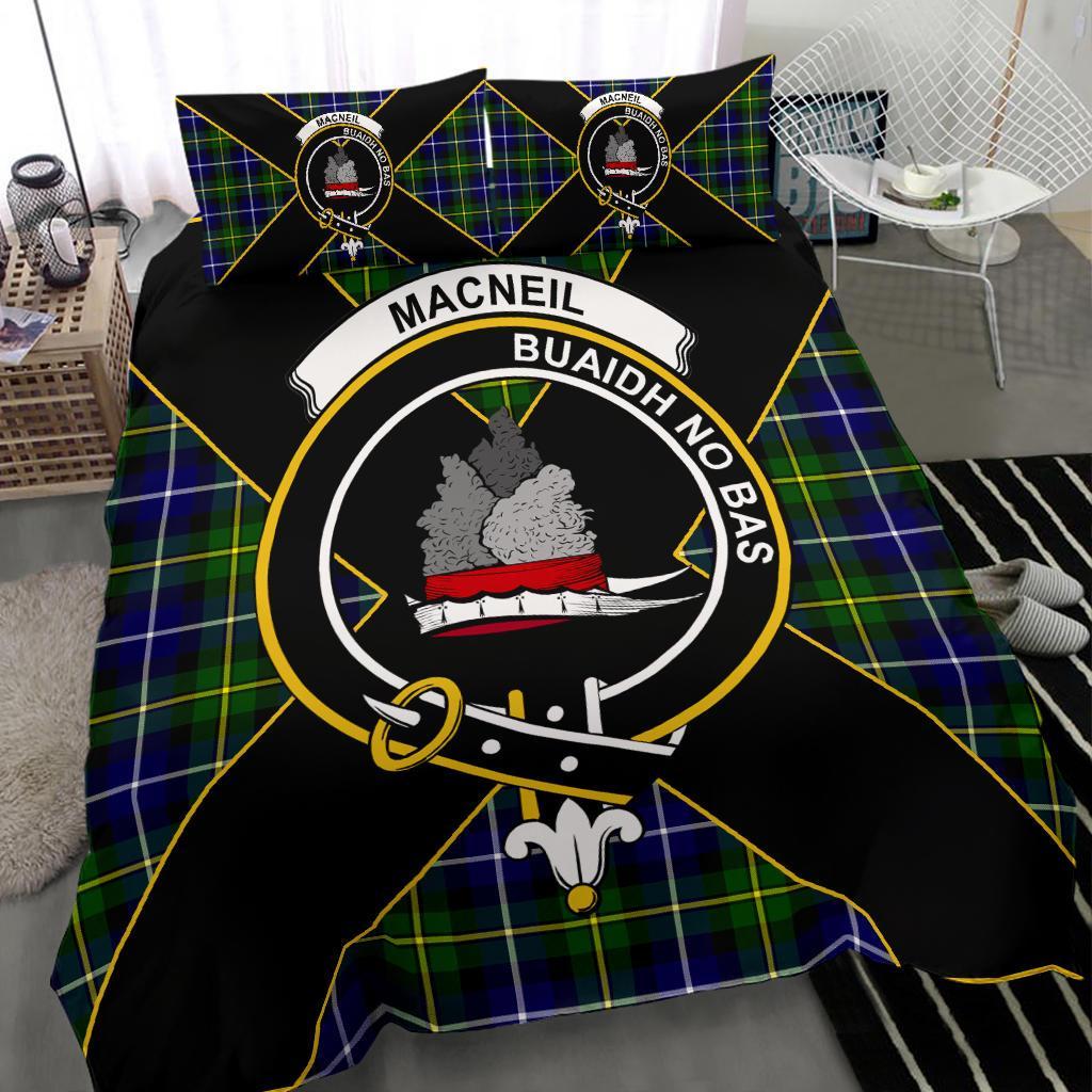 MacNeil of Barra Tartan Crest Bedding Set - Luxury Style