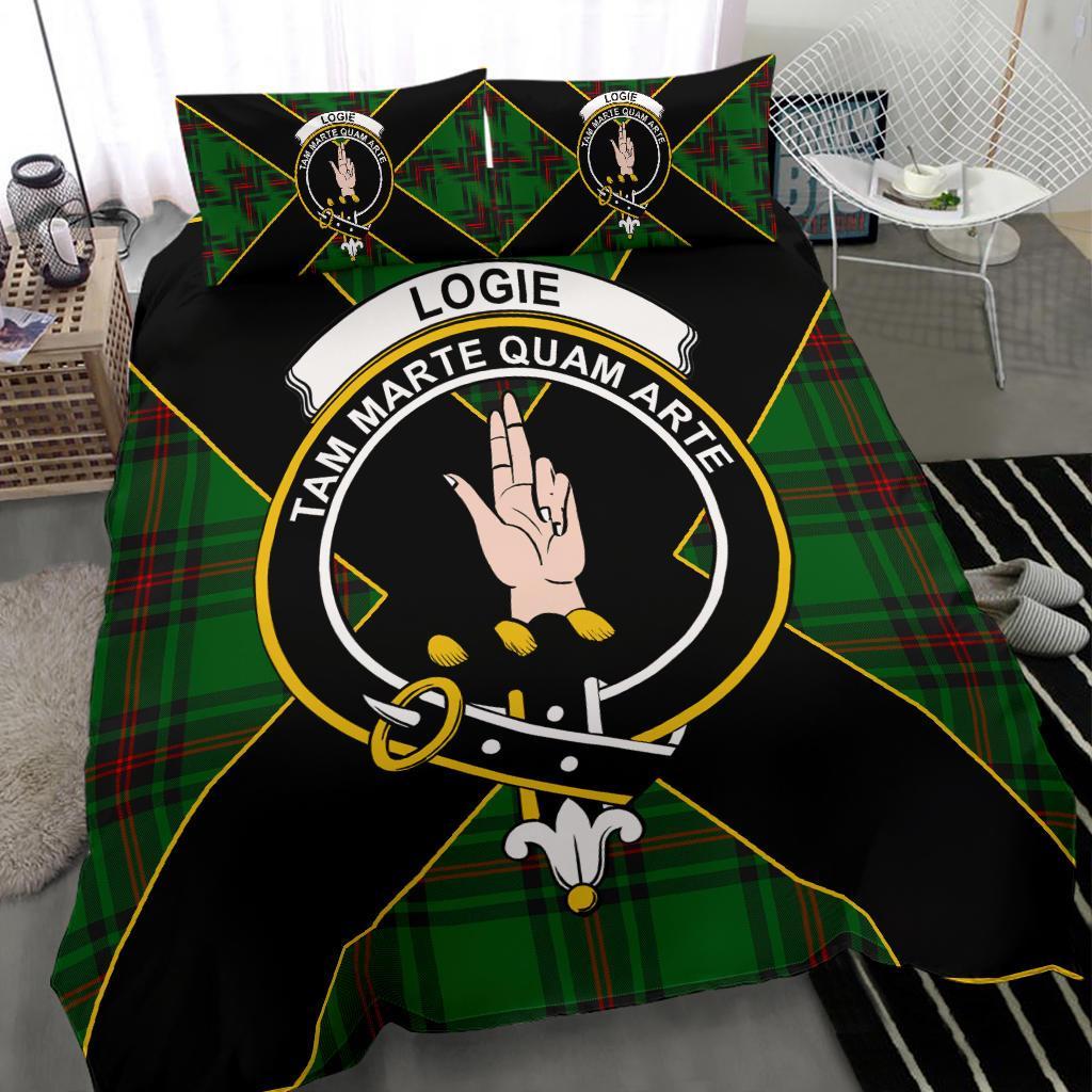 Logie Tartan Crest Bedding Set - Luxury Style