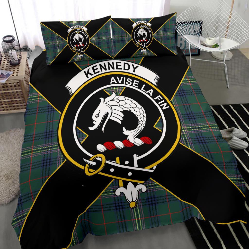 Kennedy Tartan Crest Bedding Set - Luxury Style