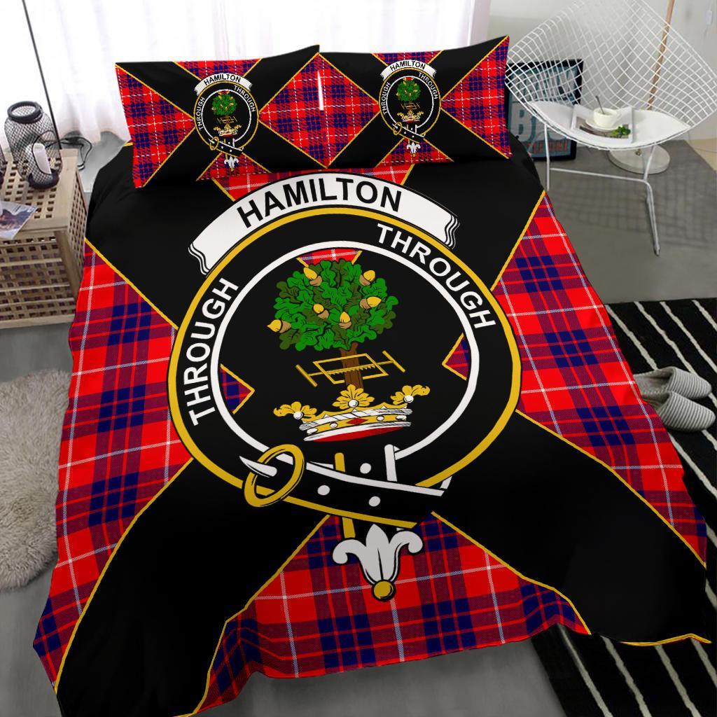 Hamilton Tartan Crest Bedding Set - Luxury Style