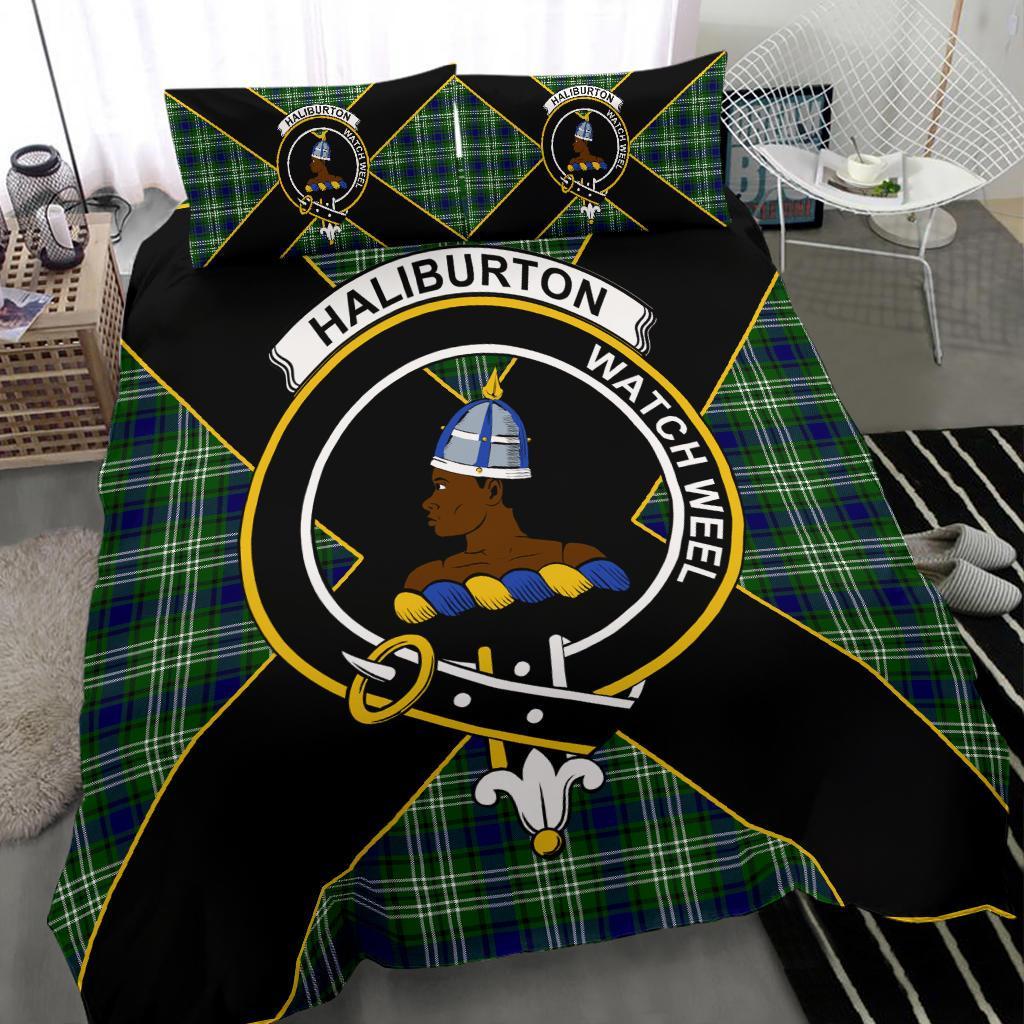 Haliburton Tartan Crest Bedding Set - Luxury Style