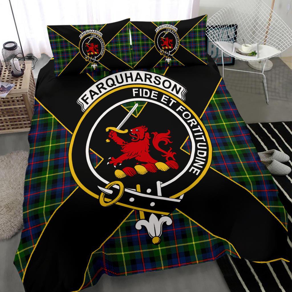 Farquharson Tartan Crest Bedding Set - Luxury Style