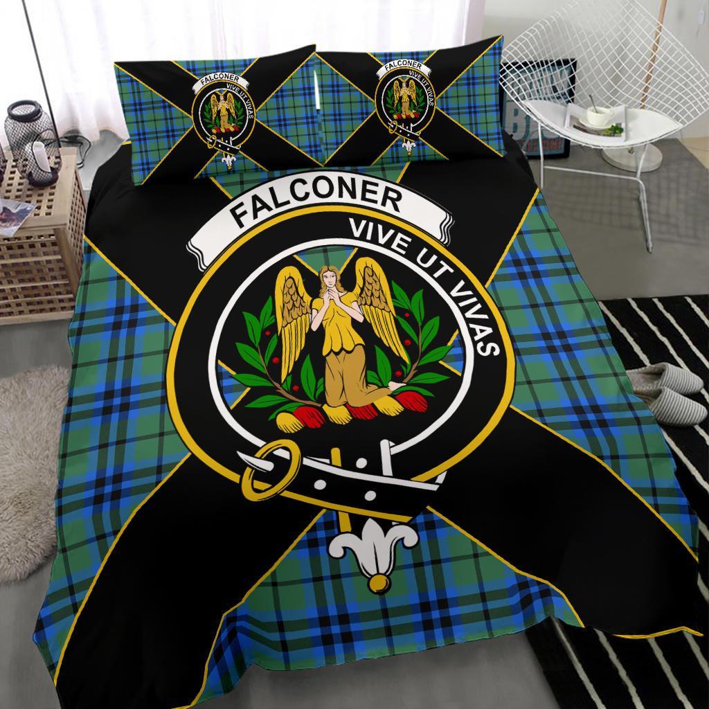 Falconer Tartan Crest Bedding Set - Luxury Style