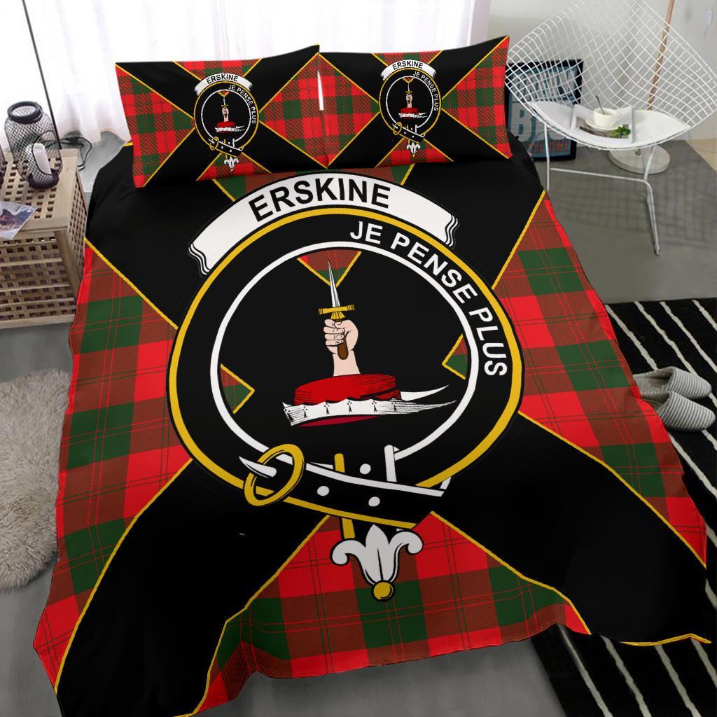 Erskine Tartan Crest Bedding Set - Luxury Style