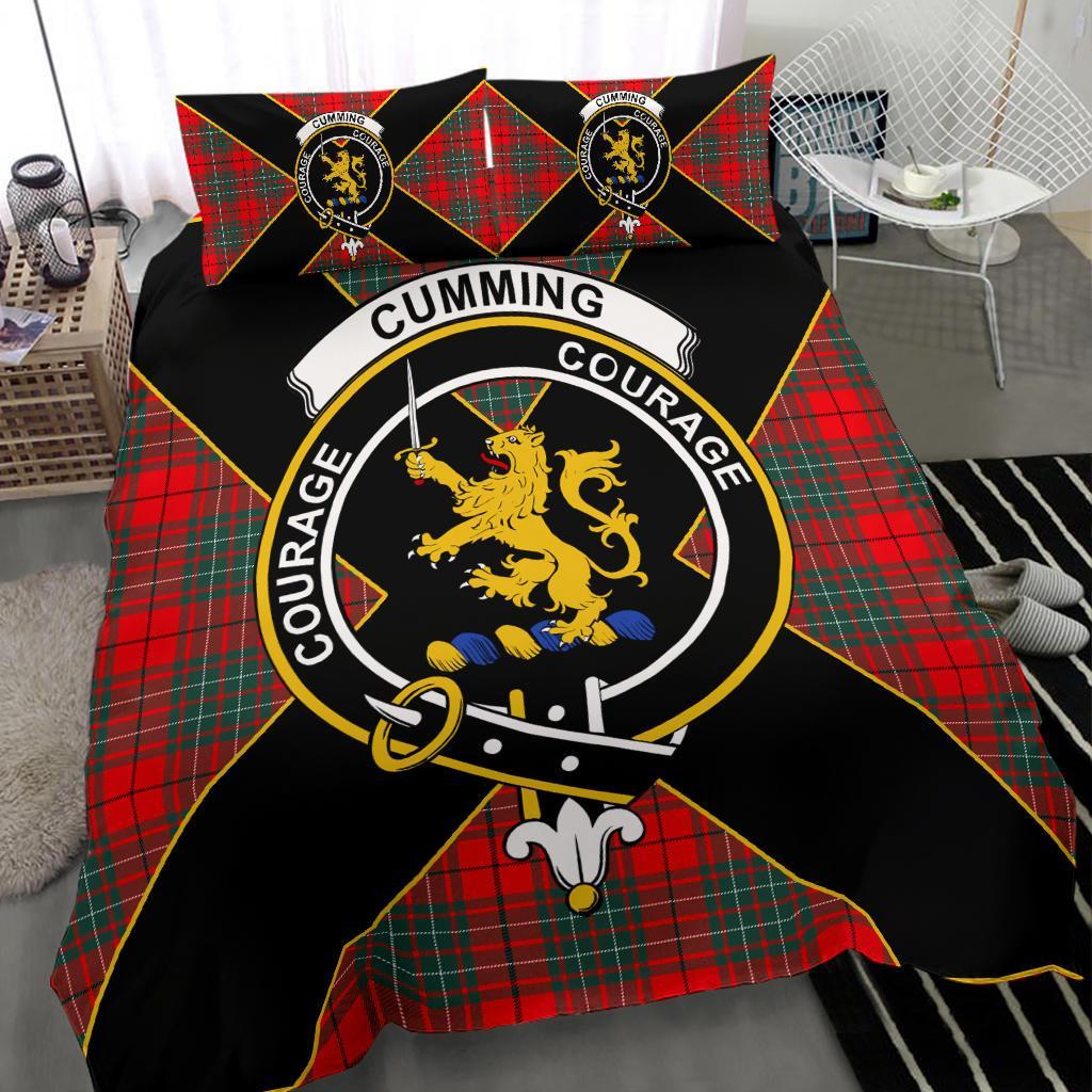 Cumming Tartan Crest Bedding Set - Luxury Style