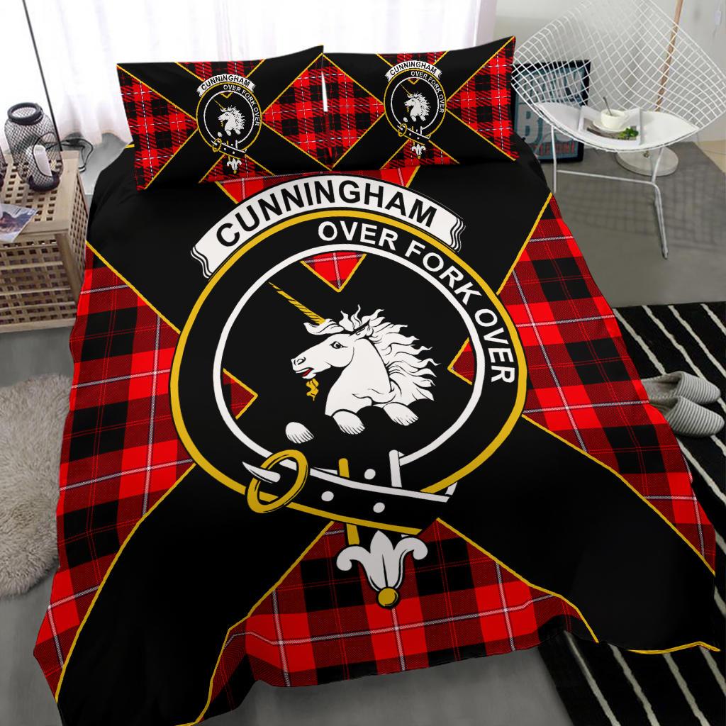 Cunningham Tartan Crest Luxuxy Style Bedding Set