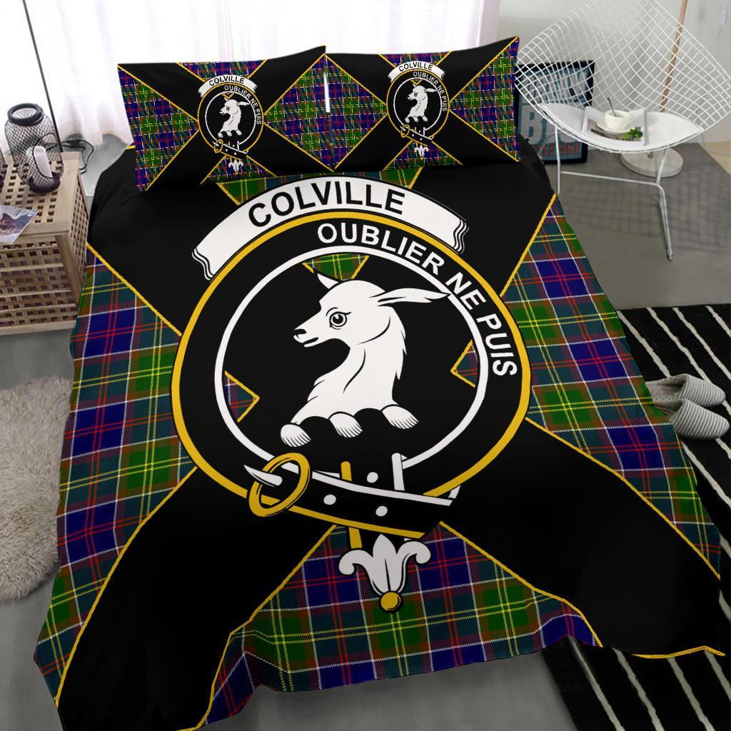 Colville Tartan Crest Bedding Set - Luxury Style