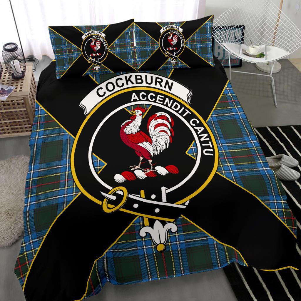 Cockburn Tartan Crest Bedding Set - Luxury Style