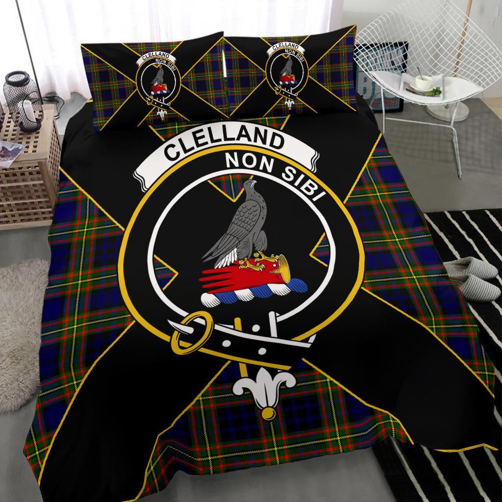 Clelland Tartan Crest Bedding Set - Luxury Style