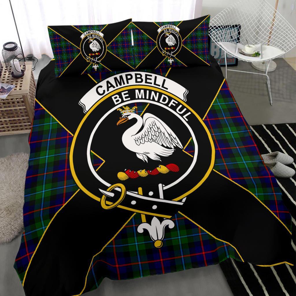 Campbell of Cawdor Tartan Crest Bedding Set - Luxury Style