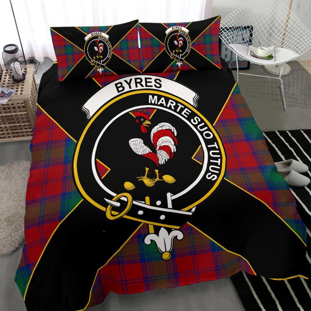 Byres Tartan Crest Bedding Set - Luxury Style