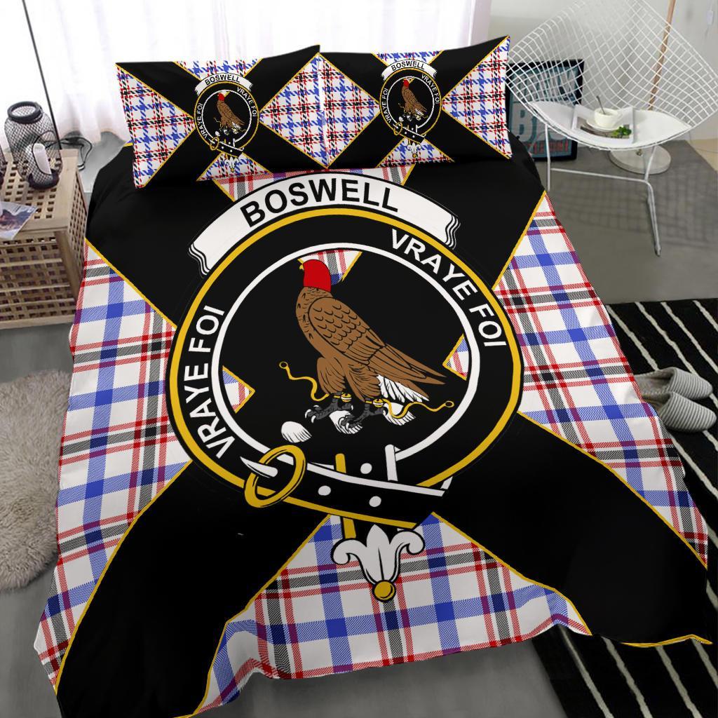 Boswell Tartan Crest Bedding Set - Luxury Style