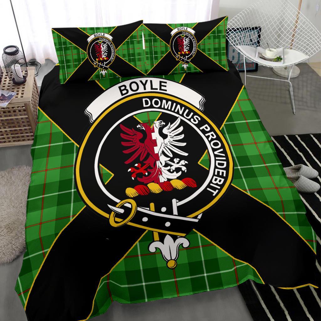 Boyle Tartan Crest Bedding Set - Luxury Style