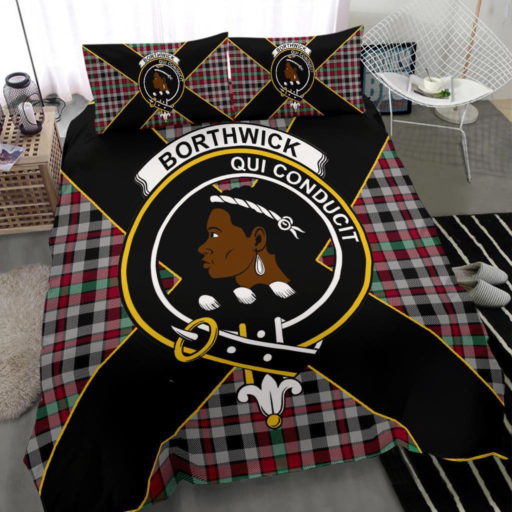 Borthwick Tartan Crest Bedding Set - Luxury Style