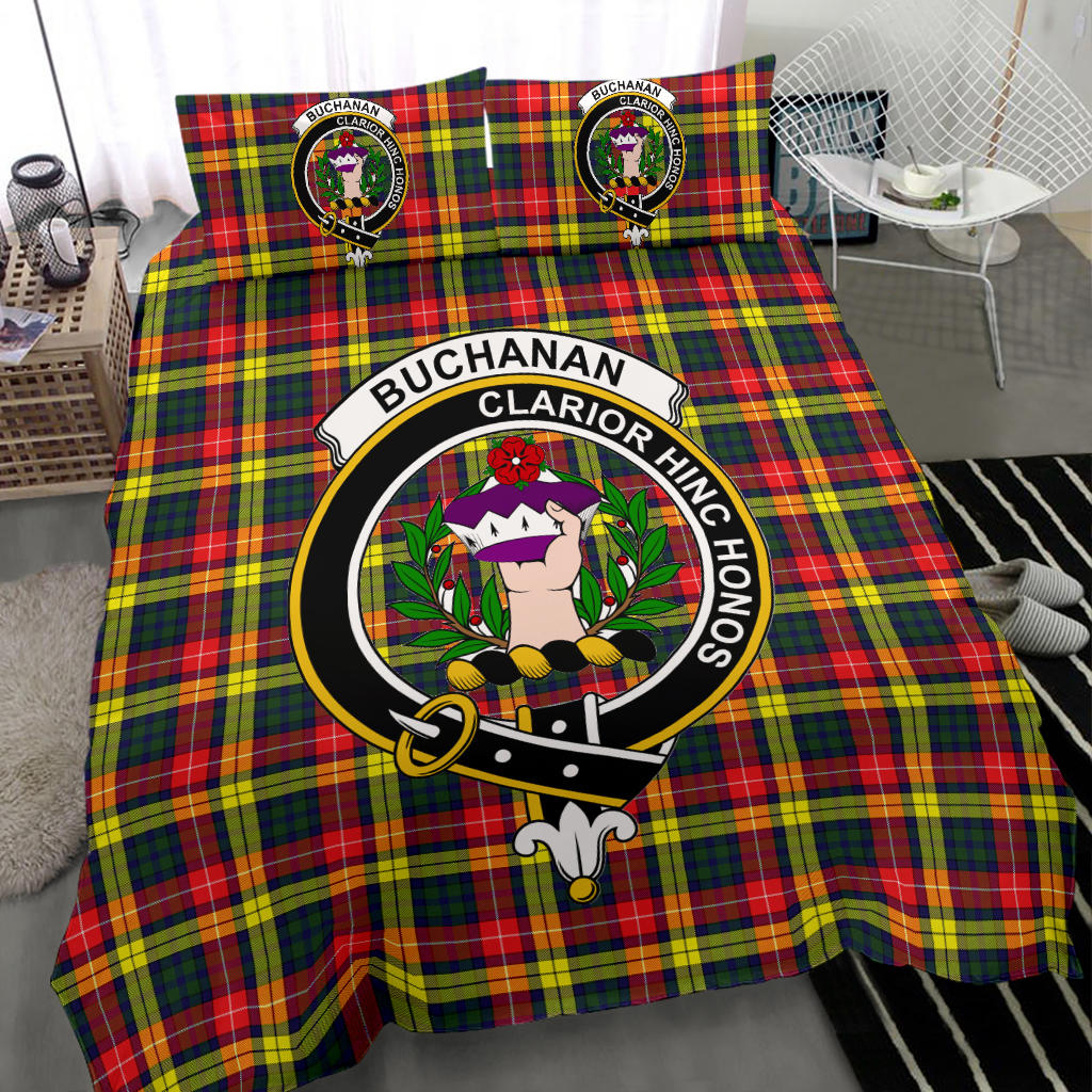 Buchanan Modern Tartan Crest Bedding Set