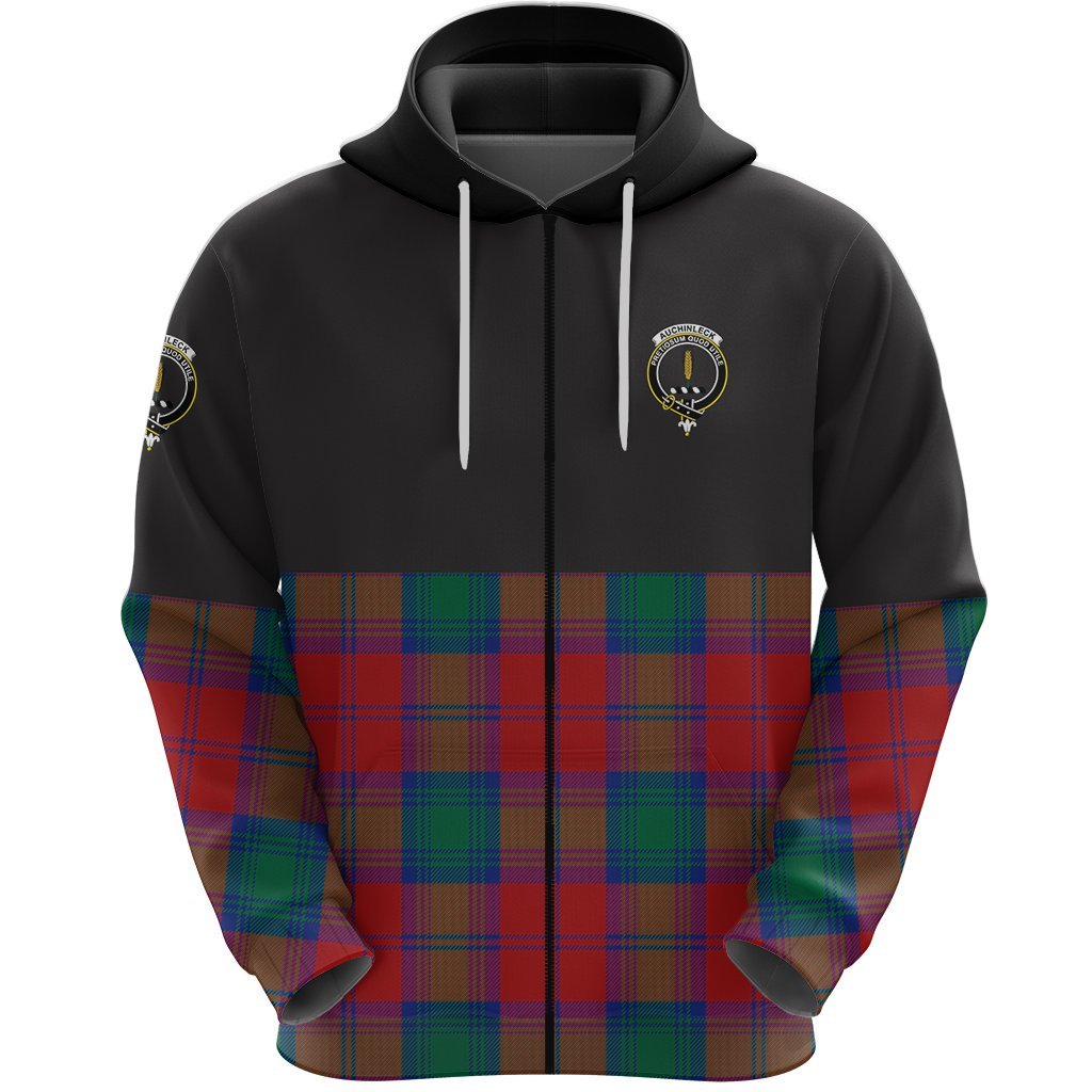 Auchinleck Clan Half Of Tartan Zipper Hoodie